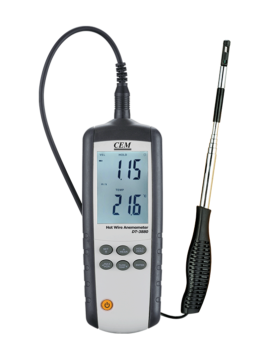 Details about   Hot Wire Thermo-Anemometer Temperature Tester DT-8880 Air Flow Velocity Meter 